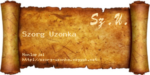 Szorg Uzonka névjegykártya